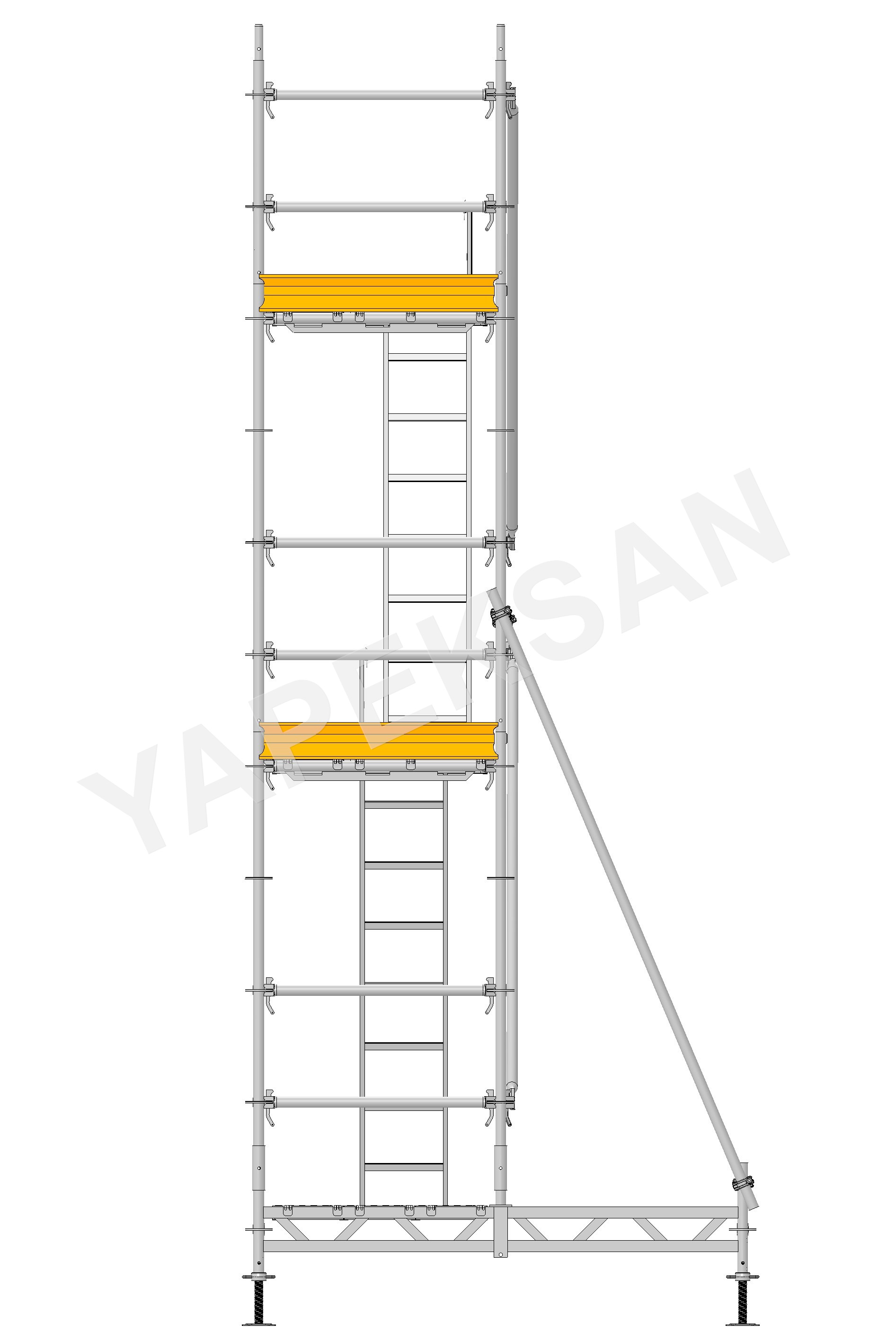 Flamod Flanşlı Tip Çalışma İskele - Yakın çekim